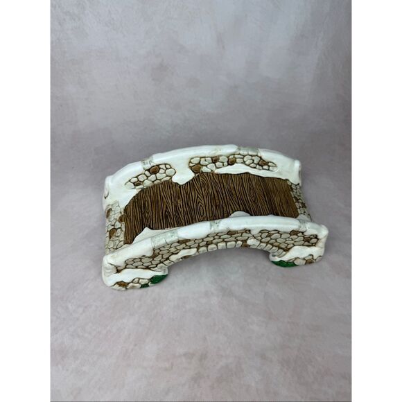 Vintage Lefton Christmas Village Colonial Village Decorative Stone Bridge - Picture 2 of 9